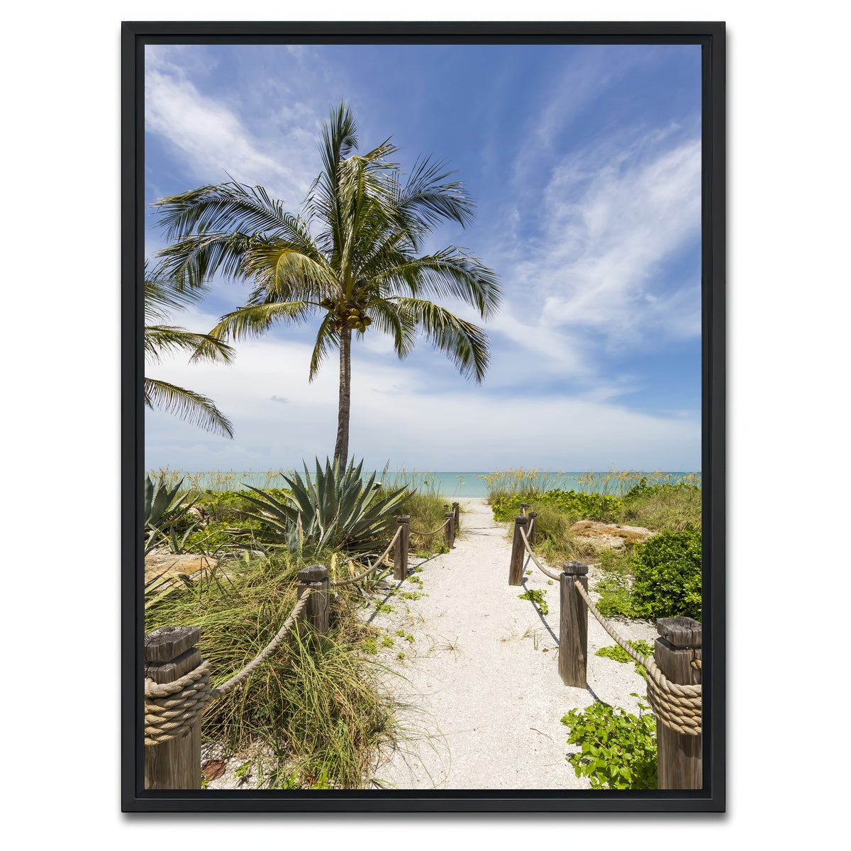 AUTO-MOCKUP WHITE | The sandy path to the beach | 1 Piece | Black Framed Canvas | group=3x4
