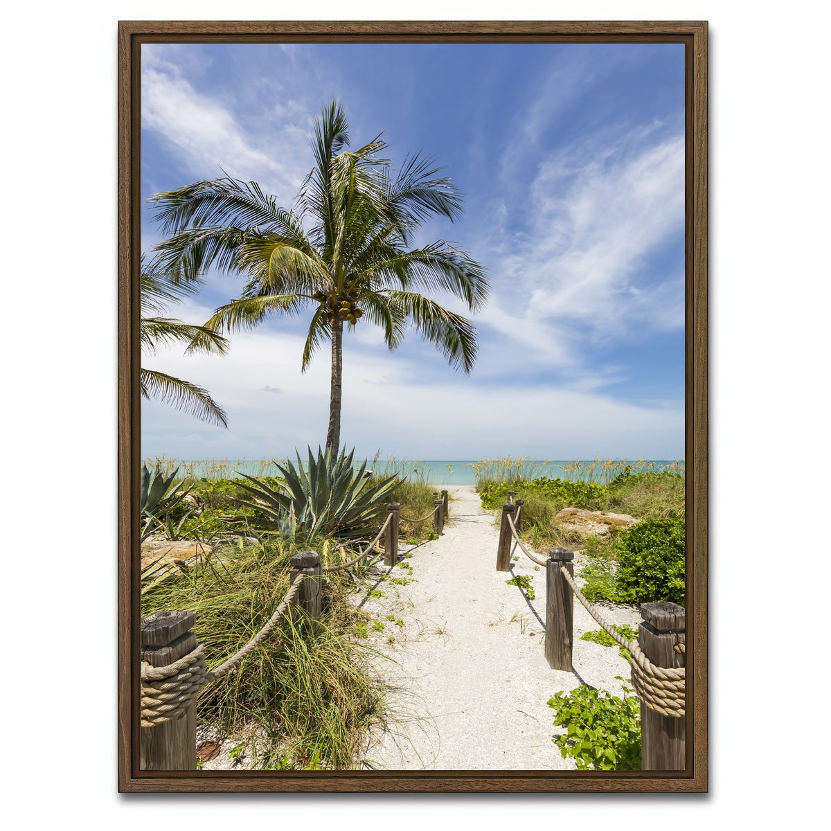 AUTO-MOCKUP WHITE | The sandy path to the beach | 1 Piece | Walnut Framed Canvas | group=3x4