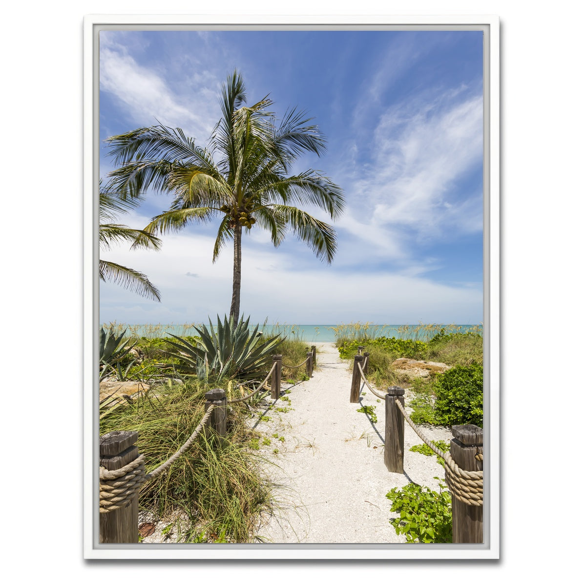 AUTO-MOCKUP WHITE | The sandy path to the beach | 1 Piece | White Framed Canvas | group=3x4