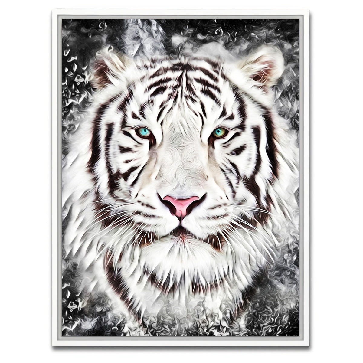 AUTO-MOCKUP WHITE | The tiger | 1 Piece | White Framed Canvas | group=3x4