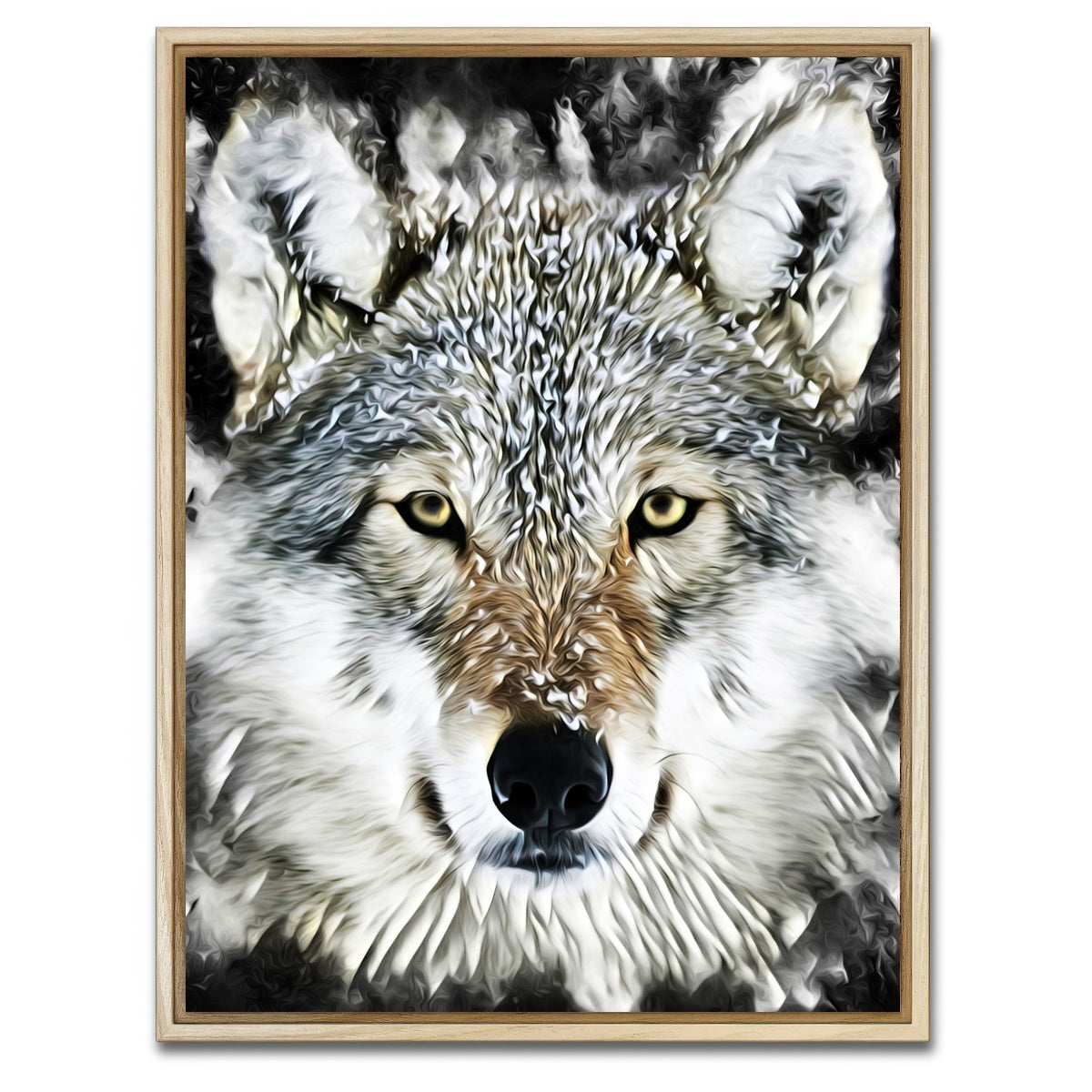 AUTO-MOCKUP WHITE | The wolf | 1 Piece | Natural Framed Canvas | group=3x4