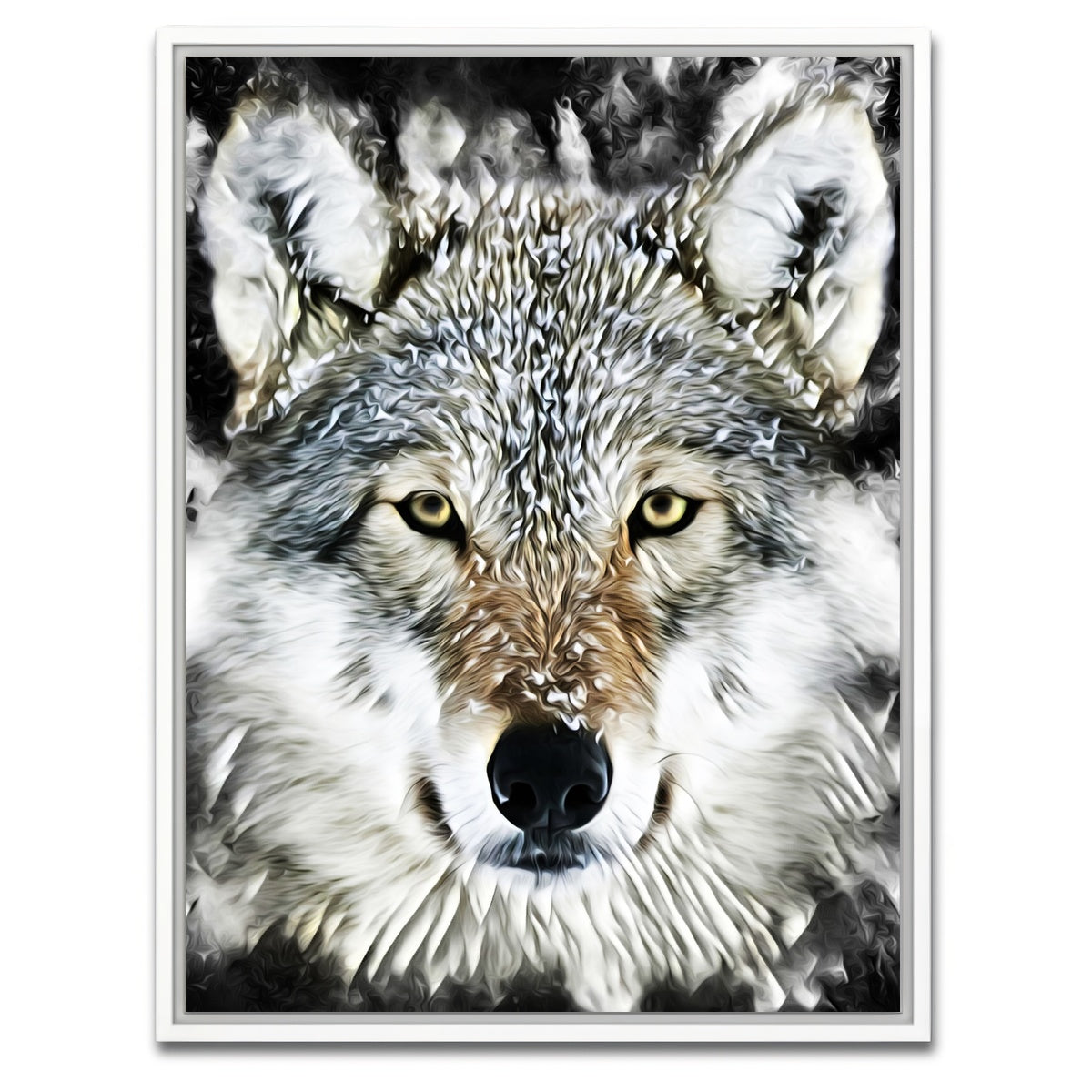 AUTO-MOCKUP WHITE | The wolf | 1 Piece | White Framed Canvas | group=3x4