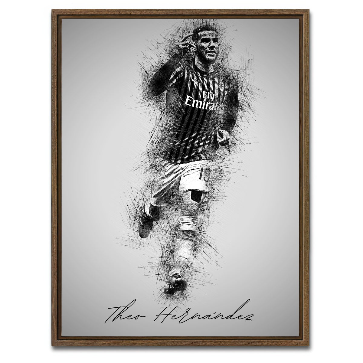 AUTO-MOCKUP WHITE | Theo Hernandez | 1 Piece | Walnut Framed Canvas | group=3x4