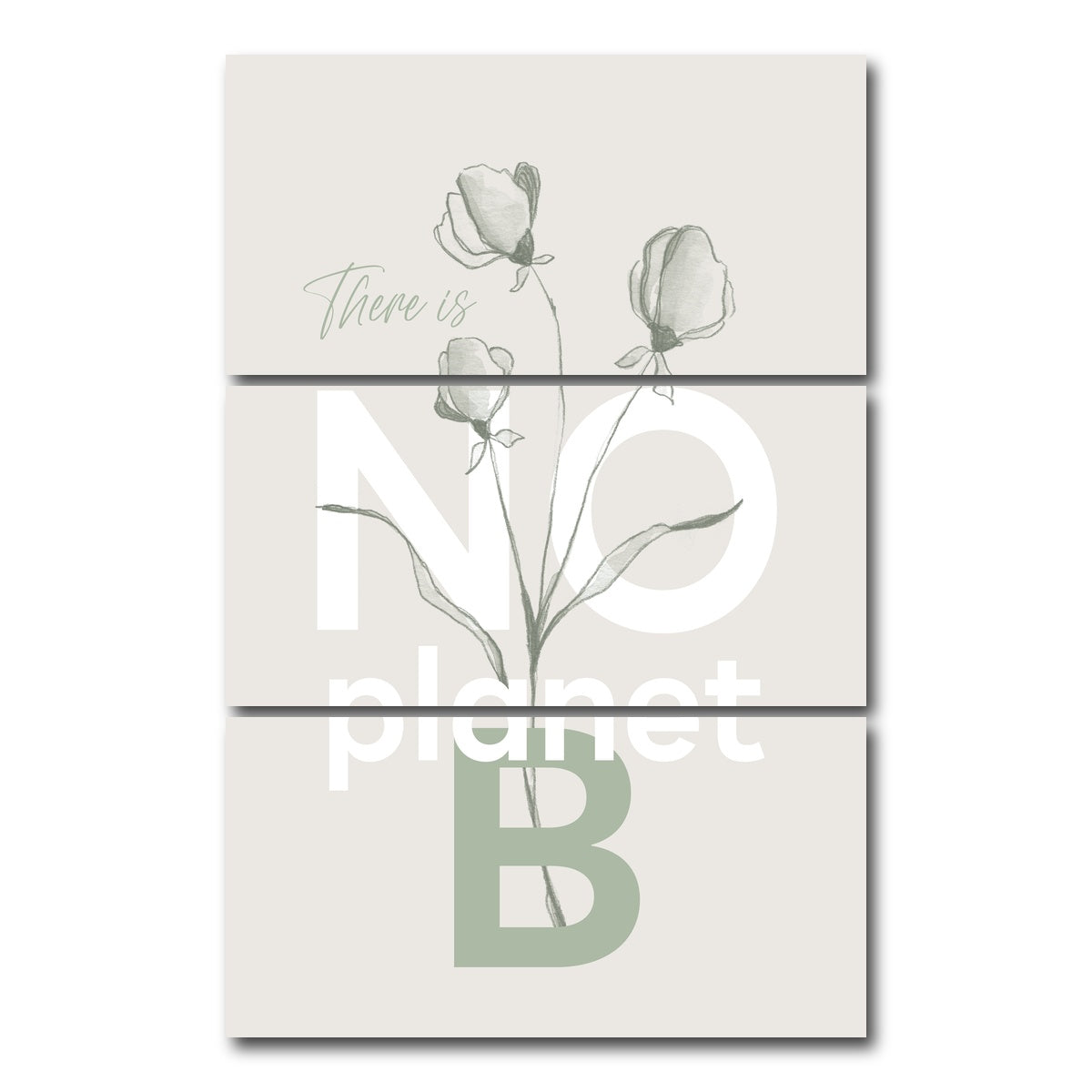 AUTO-MOCKUP WHITE | There is no planet B | 3 Piece | Gallery Wrap Canvas | group=12x24_stacked