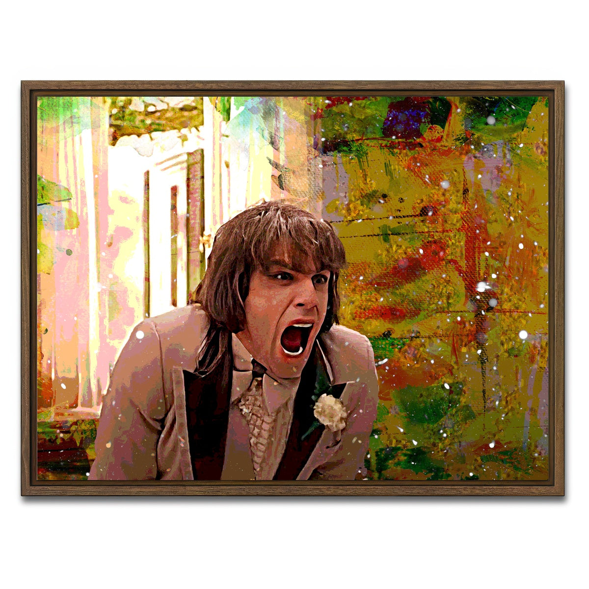 AUTO-MOCKUP WHITE | There's Something About Mary - Zipper Scene | 1 Piece | Walnut Framed Canvas | group=4x3