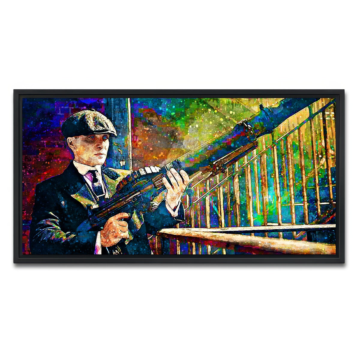 AUTO-MOCKUP WHITE | Thomas Shelby - Lewis Gun | 1 Piece | Black Framed Canvas | group=2x1
