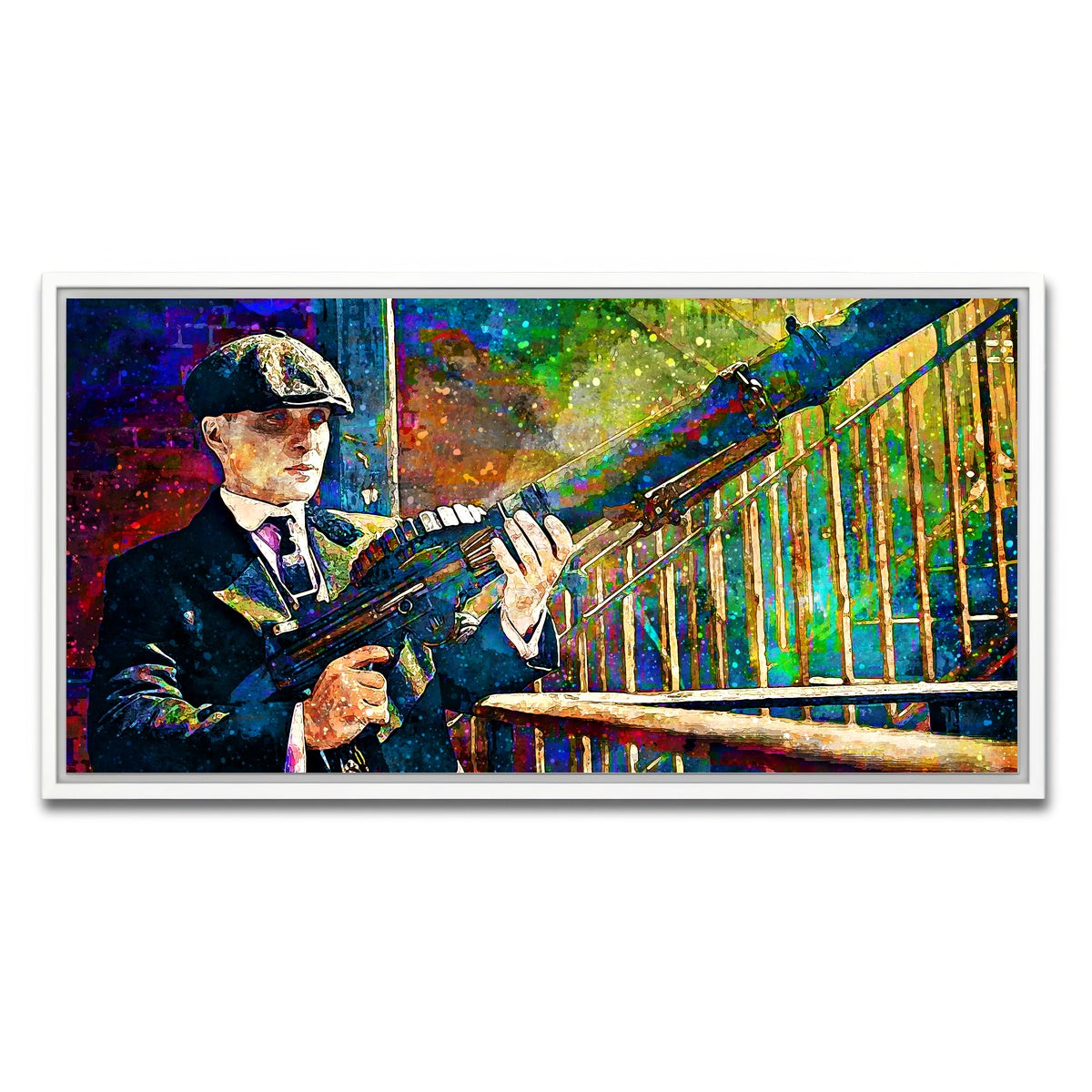 AUTO-MOCKUP WHITE | Thomas Shelby - Lewis Gun | 1 Piece | White Framed Canvas | group=2x1