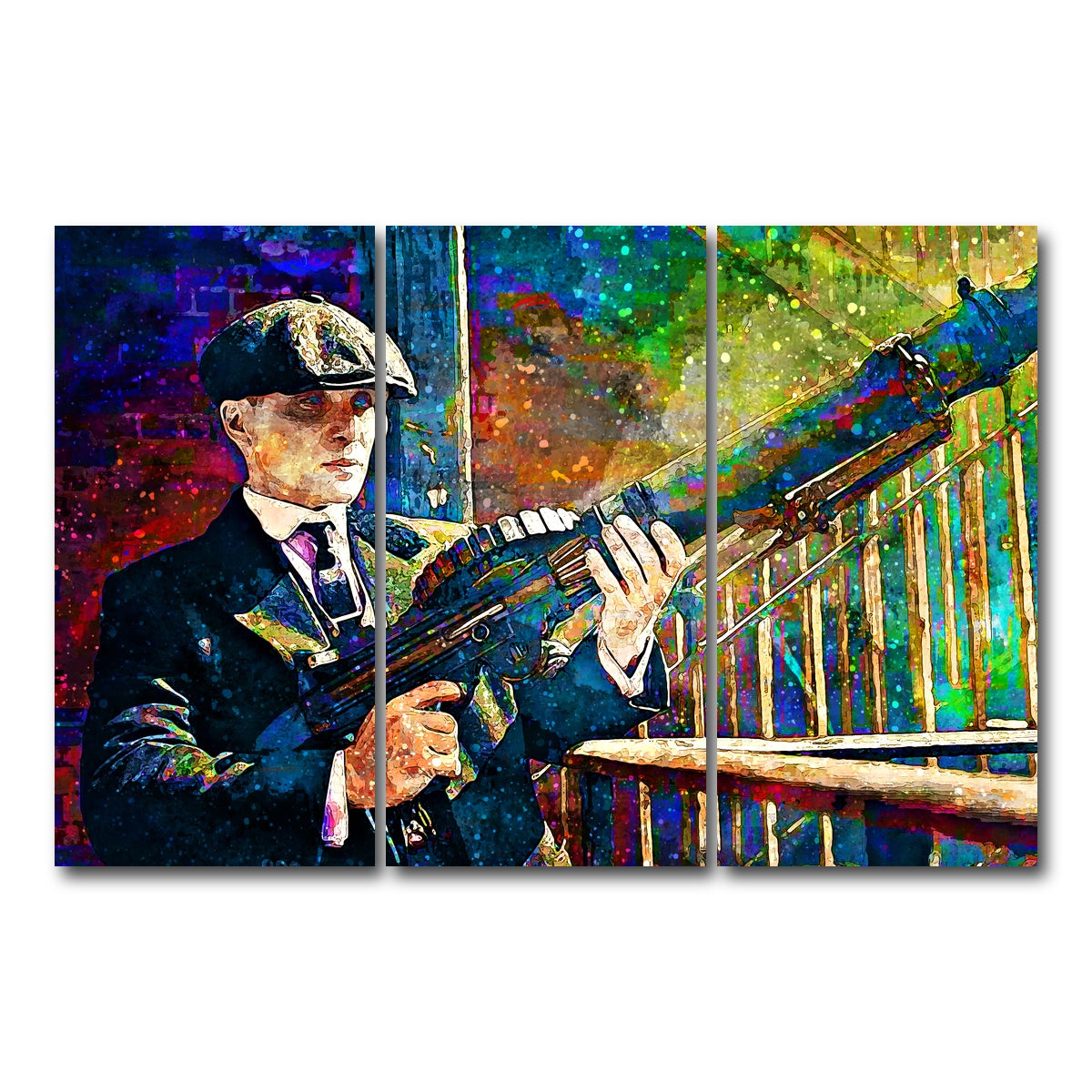 AUTO-MOCKUP WHITE | Thomas Shelby - Lewis Gun | 3 Piece | Gallery Wrap Canvas | group=12x24