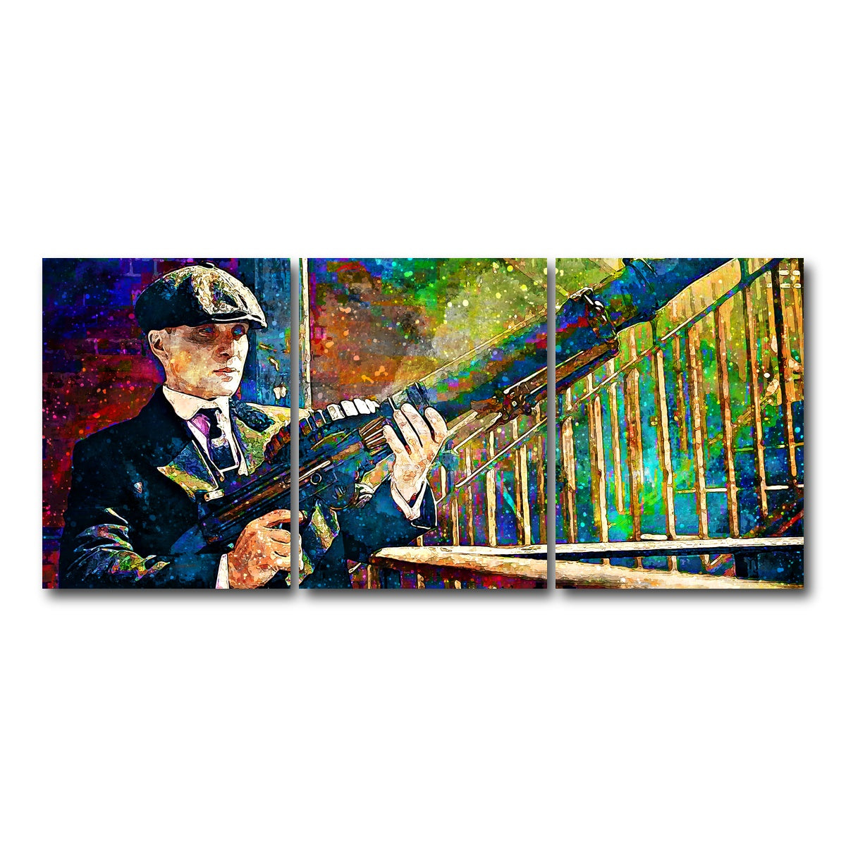 AUTO-MOCKUP WHITE | Thomas Shelby - Lewis Gun | 3 Piece | Gallery Wrap Canvas | group=18x24