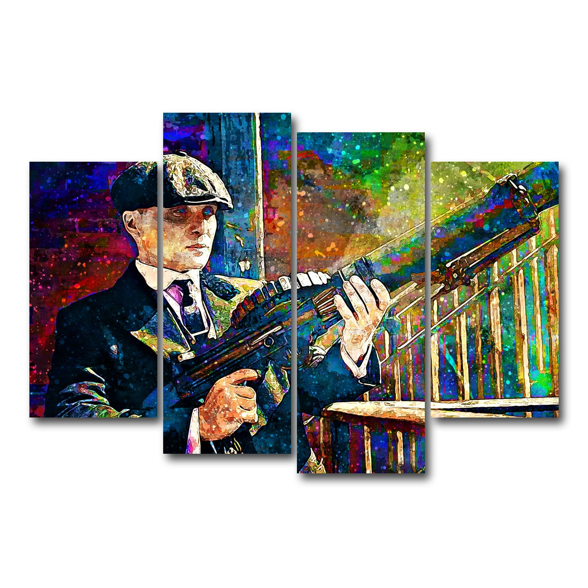AUTO-MOCKUP WHITE | Thomas Shelby - Lewis Gun | 4 Piece | Gallery Wrap Canvas | group=4_short