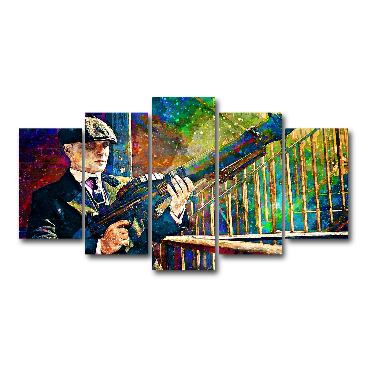 AUTO-MOCKUP WHITE | Thomas Shelby - Lewis Gun | 5 Piece | Gallery Wrap Canvas | group=5_normal