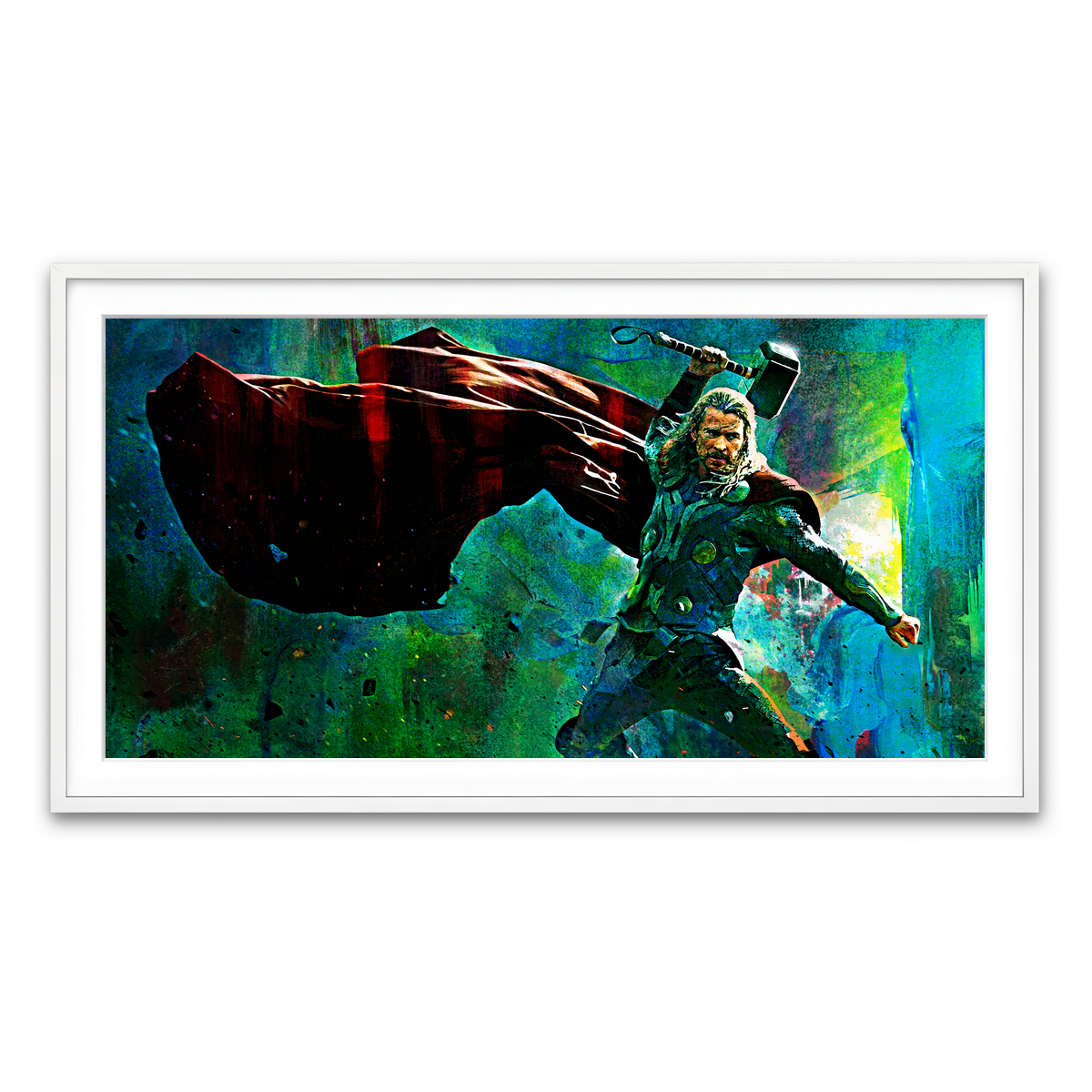 Framed Print 2x1 White