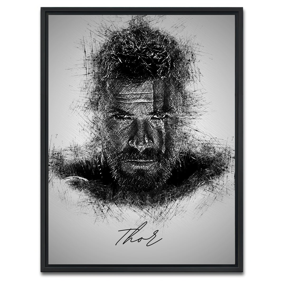 AUTO-MOCKUP WHITE | Thor Head | 1 Piece | Black Framed Canvas | group=3x4