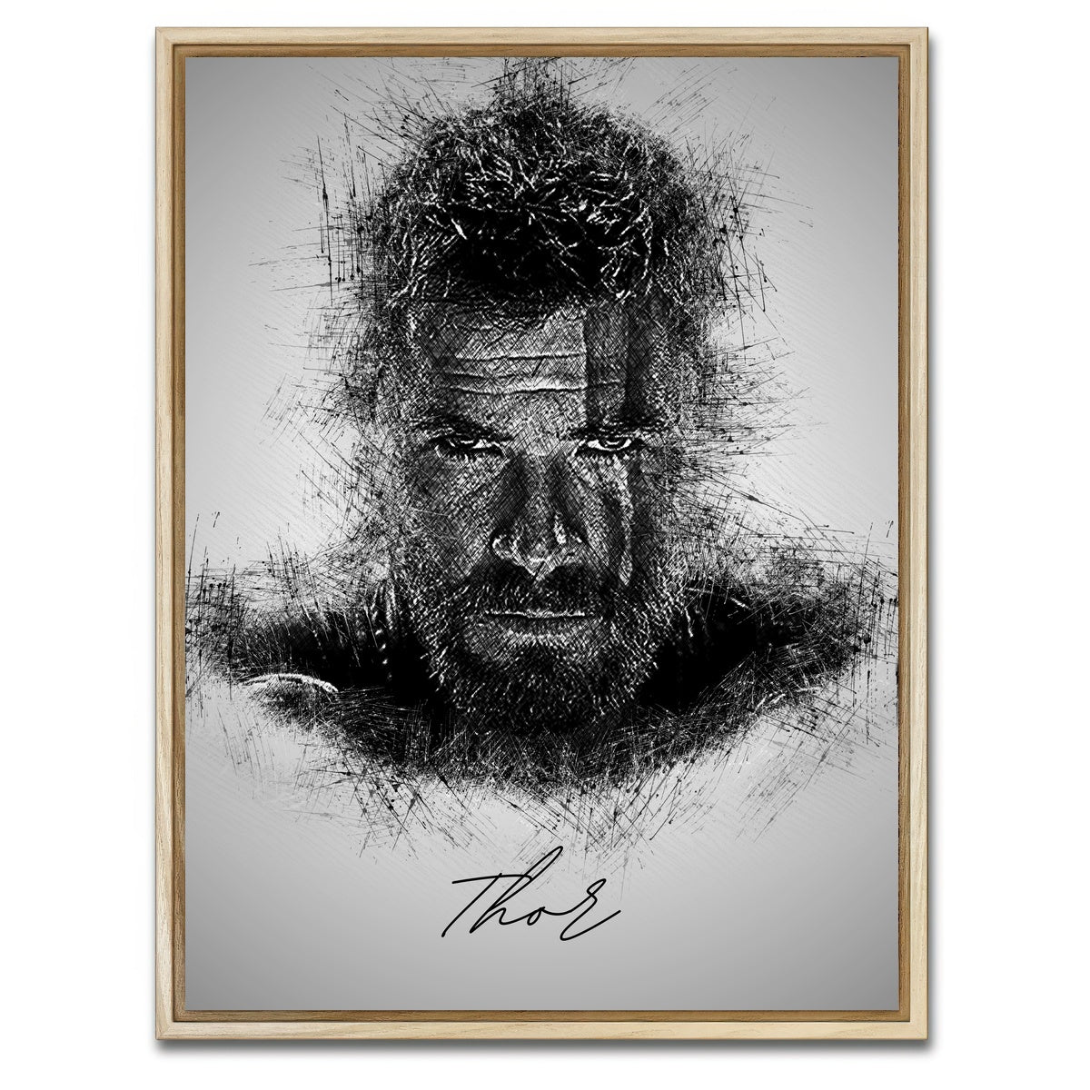 AUTO-MOCKUP WHITE | Thor Head | 1 Piece | Natural Framed Canvas | group=3x4
