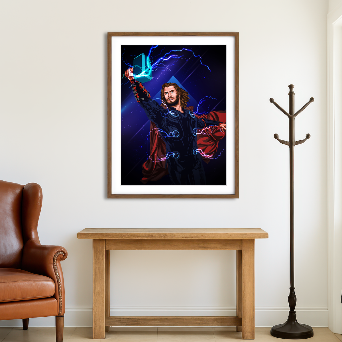AUTO-MOCKUP ROOM | Thor with Hammer Wall Art