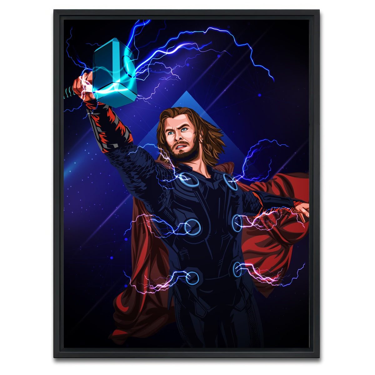 AUTO-MOCKUP WHITE | Thor With Hammer | 1 Piece | Black Framed Canvas | group=3x4