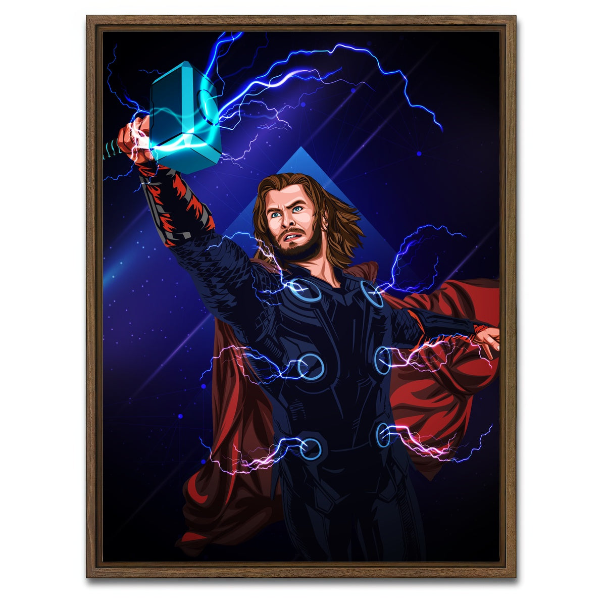 AUTO-MOCKUP WHITE | Thor With Hammer | 1 Piece | Walnut Framed Canvas | group=3x4