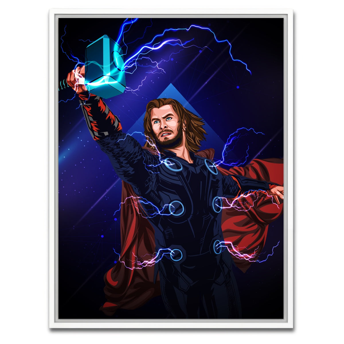 AUTO-MOCKUP WHITE | Thor With Hammer | 1 Piece | White Framed Canvas | group=3x4