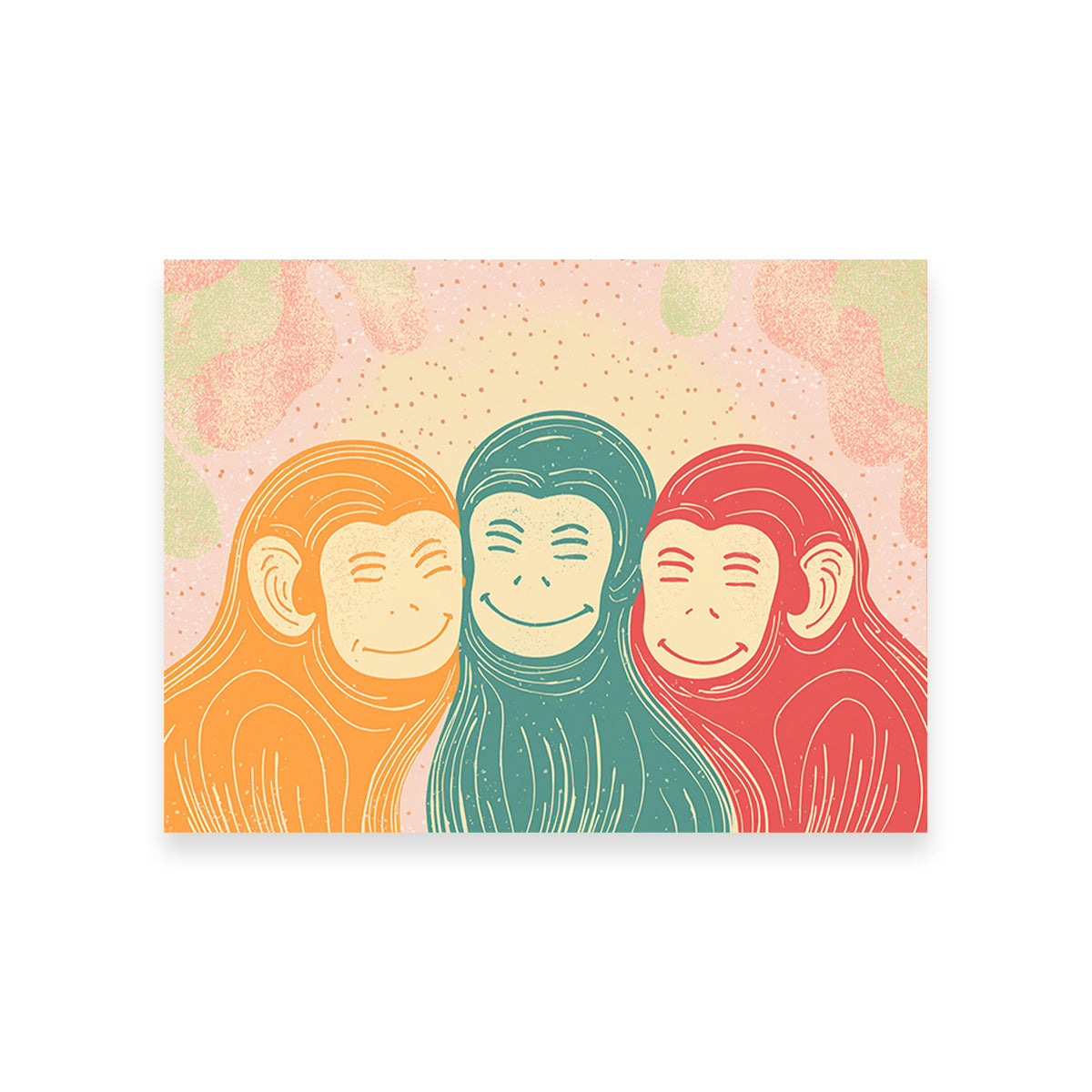 Three Monkeys Art Print Wall Art