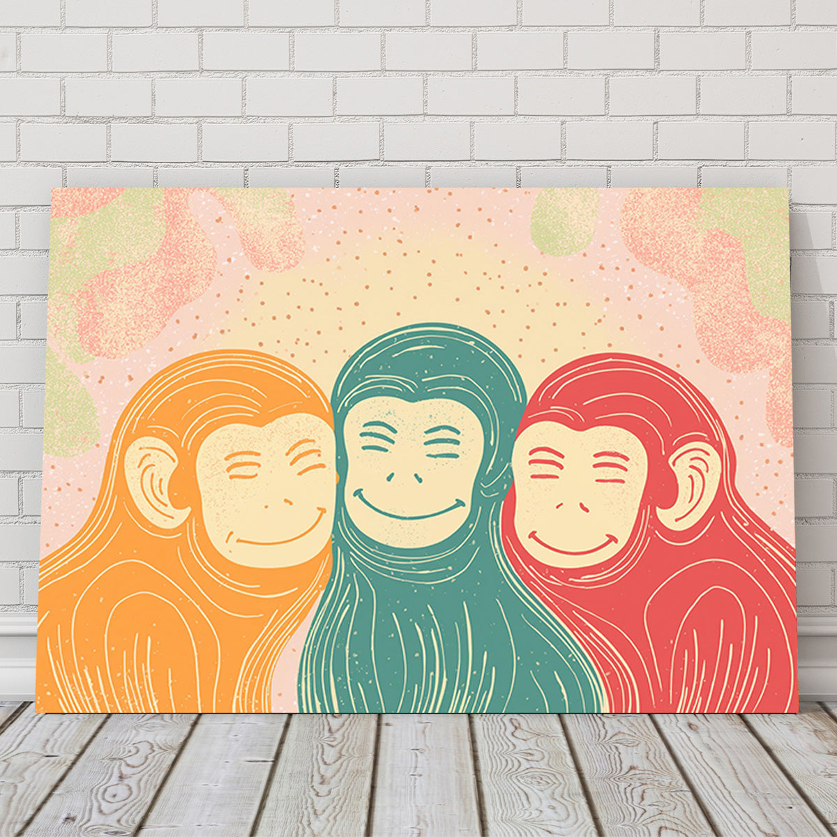 Three Monkeys Art Print Wall Art
