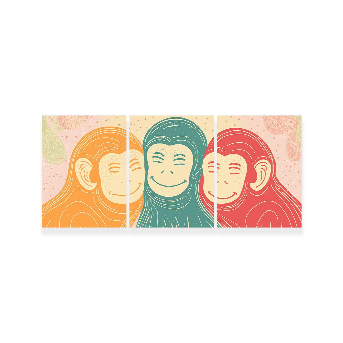 Three Monkeys Art Print Wall Art