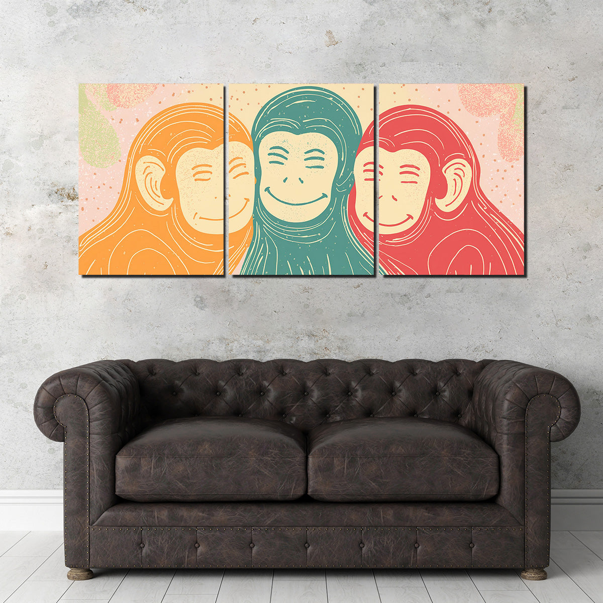 Three Monkeys Art Print Wall Art