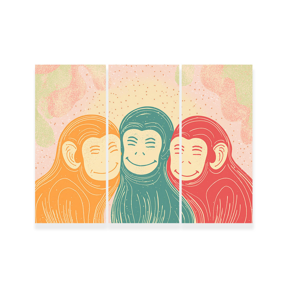 Three Monkeys Art Print Wall Art