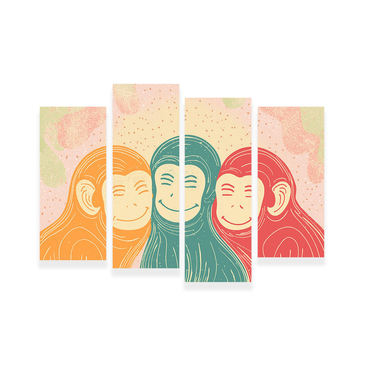 Three Monkeys Art Print Wall Art