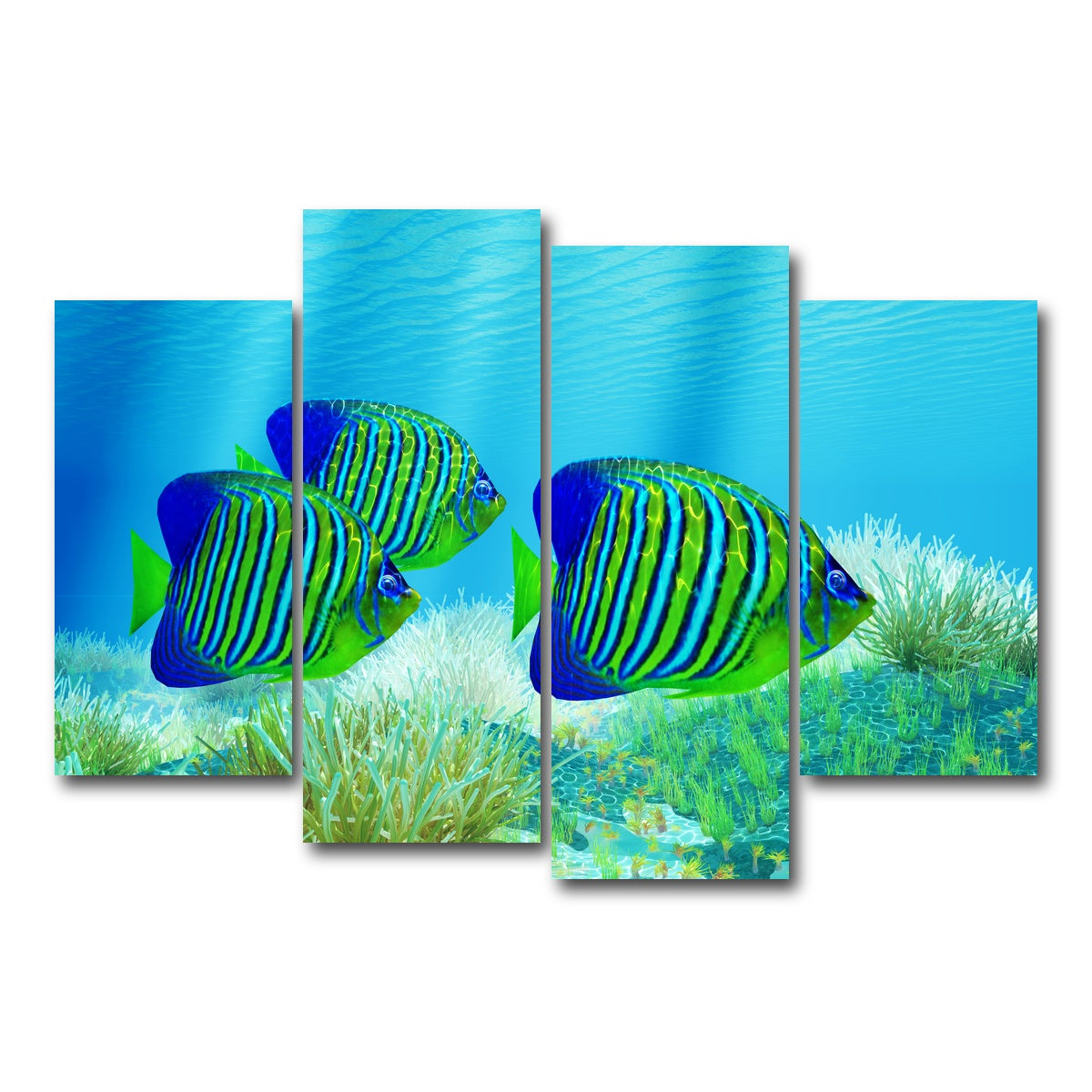 AUTO-MOCKUP WHITE | Three Regal Angelfish | 4 Piece | Gallery Wrap Canvas | group=4_short