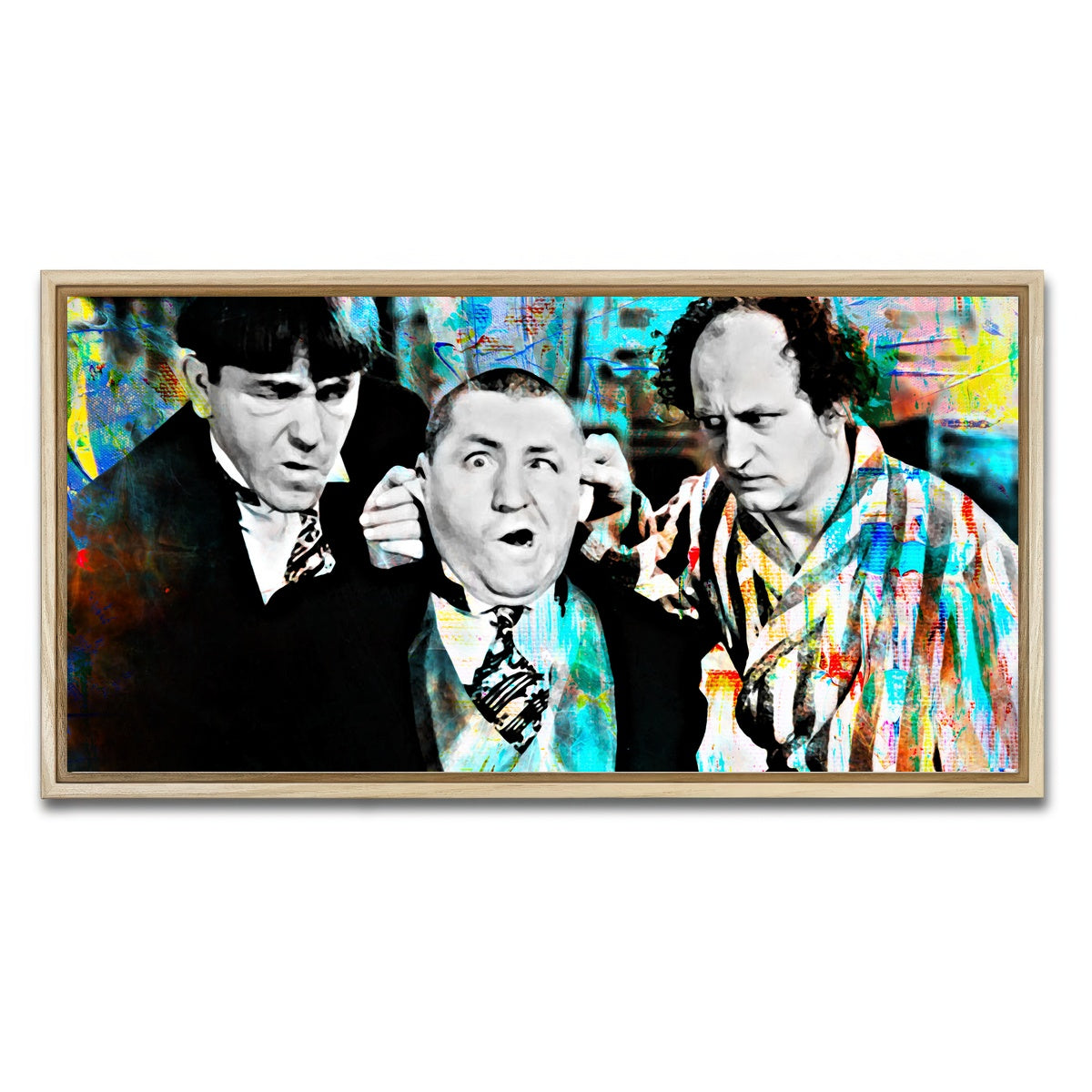 AUTO-MOCKUP WHITE | Three Stooges | 1 Piece | Natural Framed Canvas | group=2x1