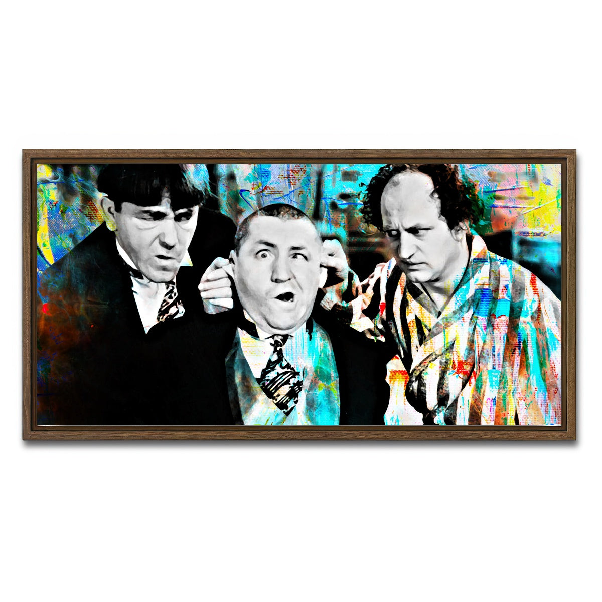 AUTO-MOCKUP WHITE | Three Stooges | 1 Piece | Walnut Framed Canvas | group=2x1