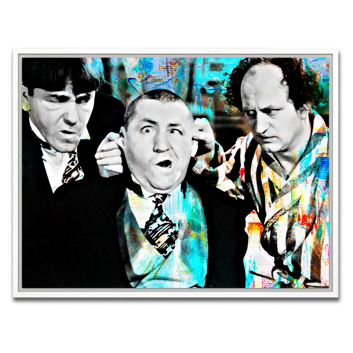AUTO-MOCKUP WHITE | Three Stooges | 1 Piece | White Framed Canvas | group=4x3