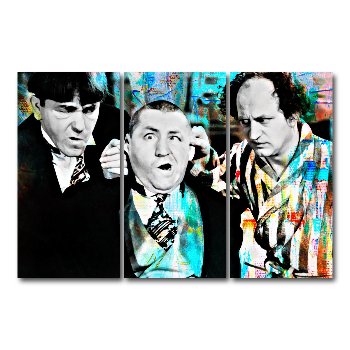 AUTO-MOCKUP WHITE | Three Stooges | 3 Piece | Gallery Wrap Canvas | group=12x24