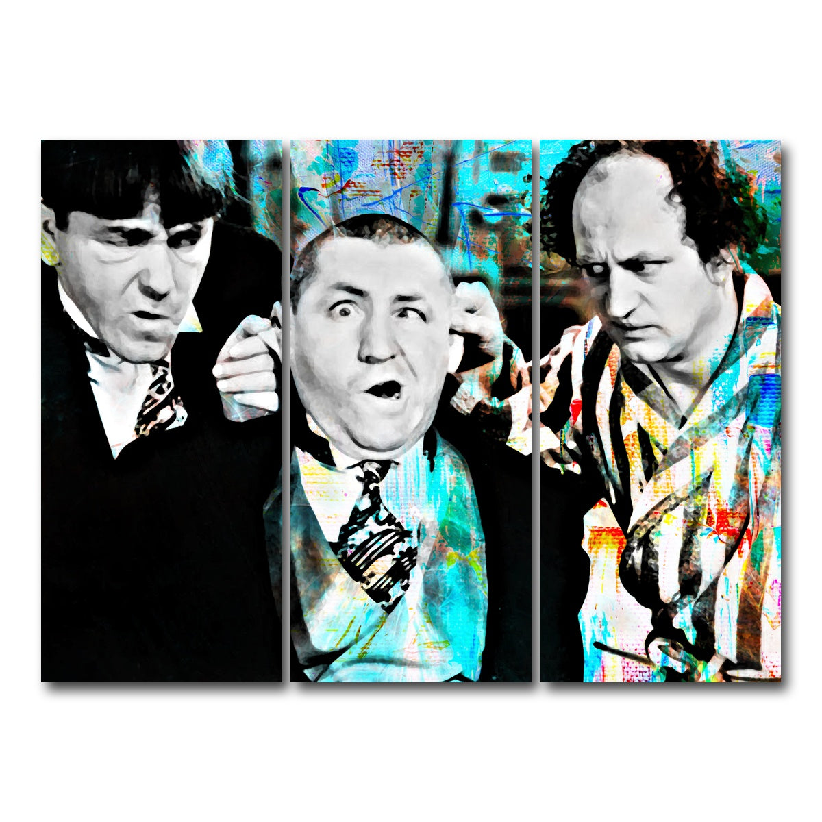 AUTO-MOCKUP WHITE | Three Stooges | 3 Piece | Gallery Wrap Canvas | group=8x18