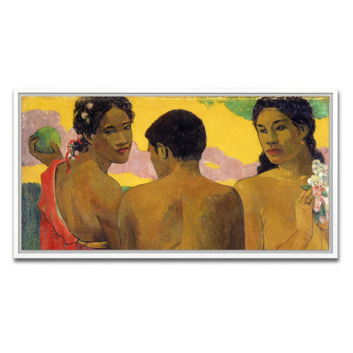 AUTO-MOCKUP WHITE | Three Tahitians | 1 Piece | White Framed Canvas | group=2x1