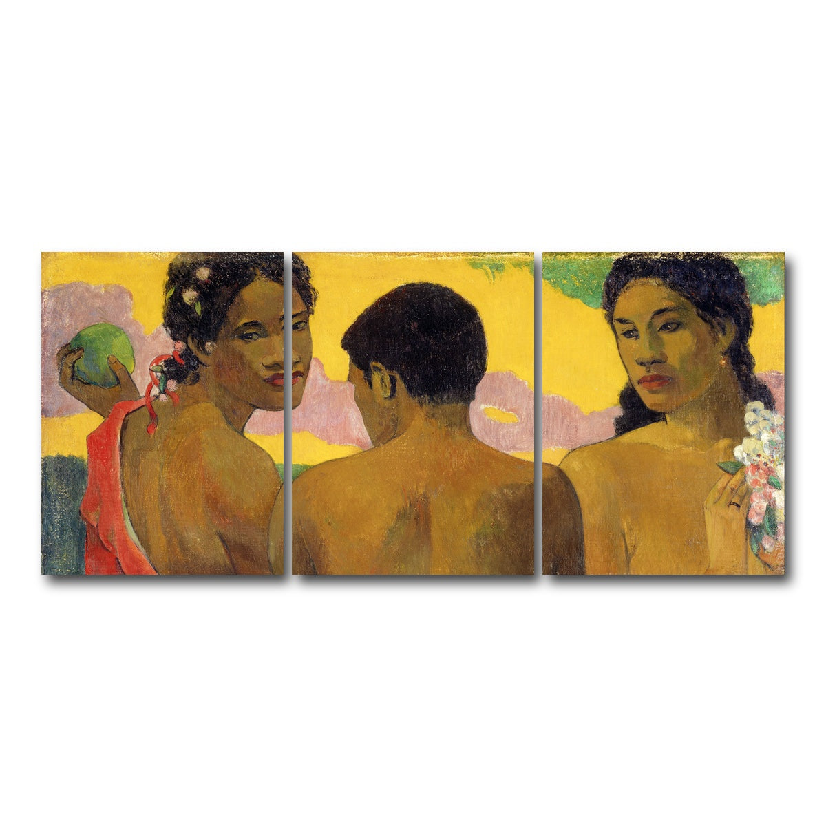 AUTO-MOCKUP WHITE | Three Tahitians | 3 Piece | Gallery Wrap Canvas | group=18x24