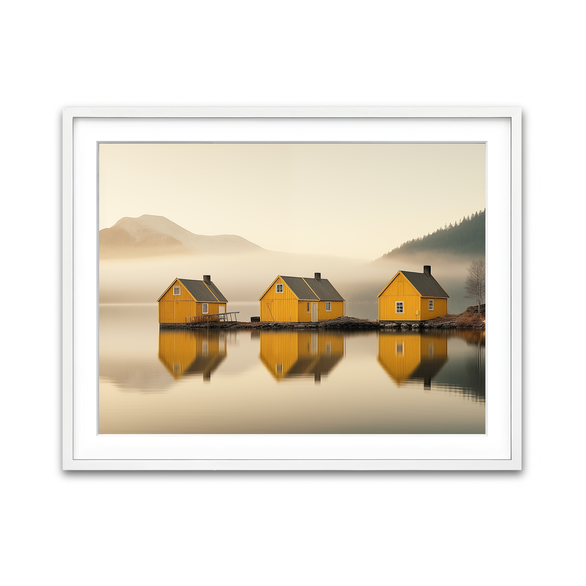 Framed Print 4x3 White