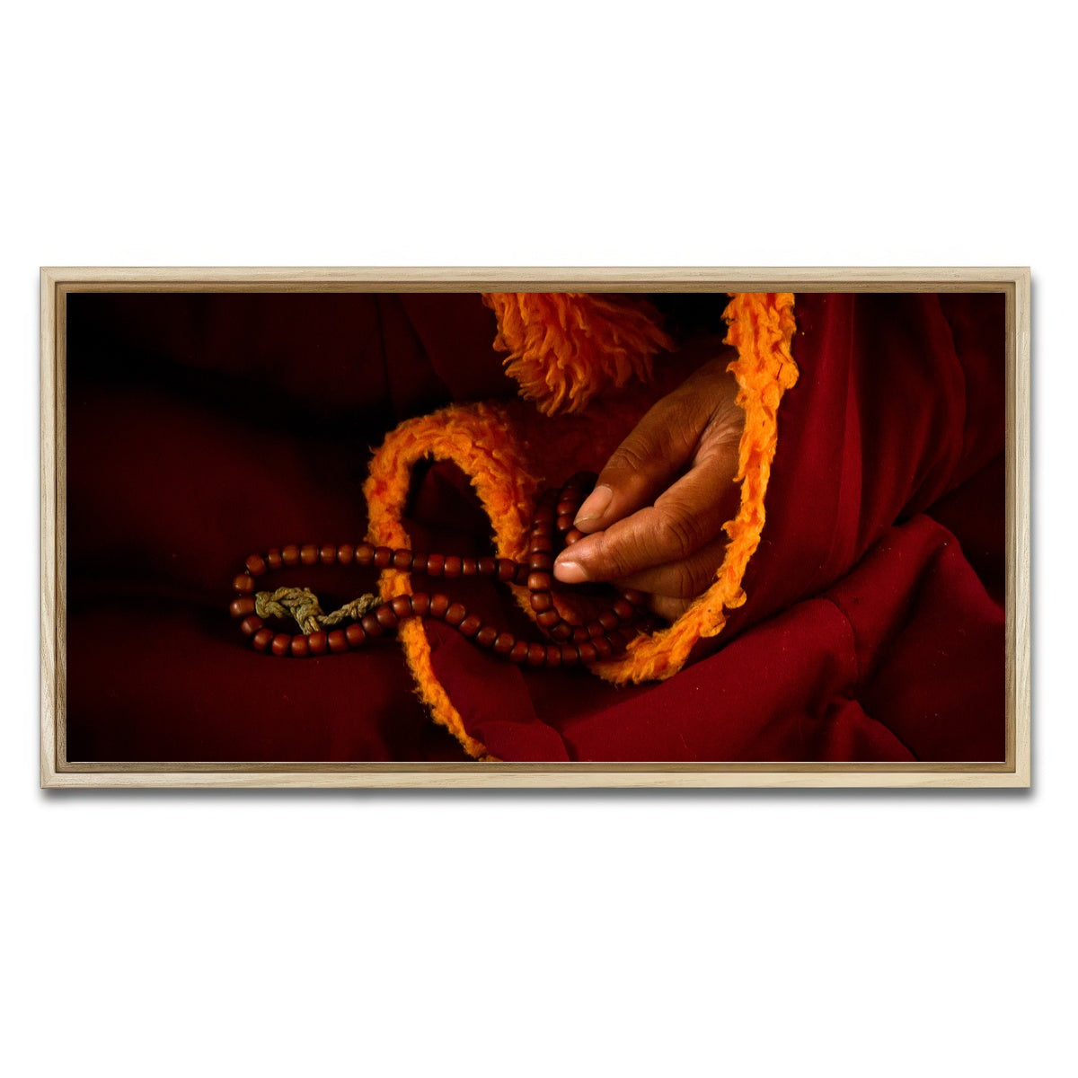 AUTO-MOCKUP WHITE | Tibetan Lama prayer beads | 1 Piece | Natural Framed Canvas | group=2x1