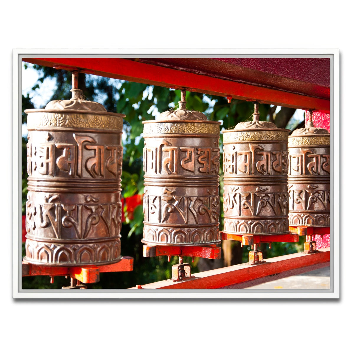 AUTO-MOCKUP WHITE | Tibetan Mantra Wheel | 1 Piece | White Framed Canvas | group=4x3