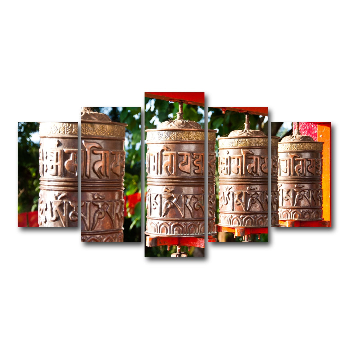 AUTO-MOCKUP WHITE | Tibetan Mantra Wheel | 5 Piece | Gallery Wrap Canvas | group=5_normal