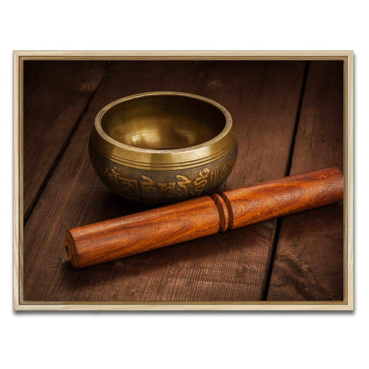 AUTO-MOCKUP WHITE | Tibetan singing bowl | 1 Piece | Natural Framed Canvas | group=4x3