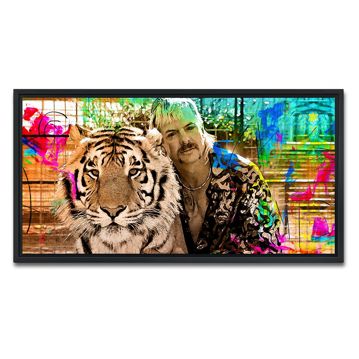 AUTO-MOCKUP WHITE | Tiger King | 1 Piece | Black Framed Canvas | group=2x1