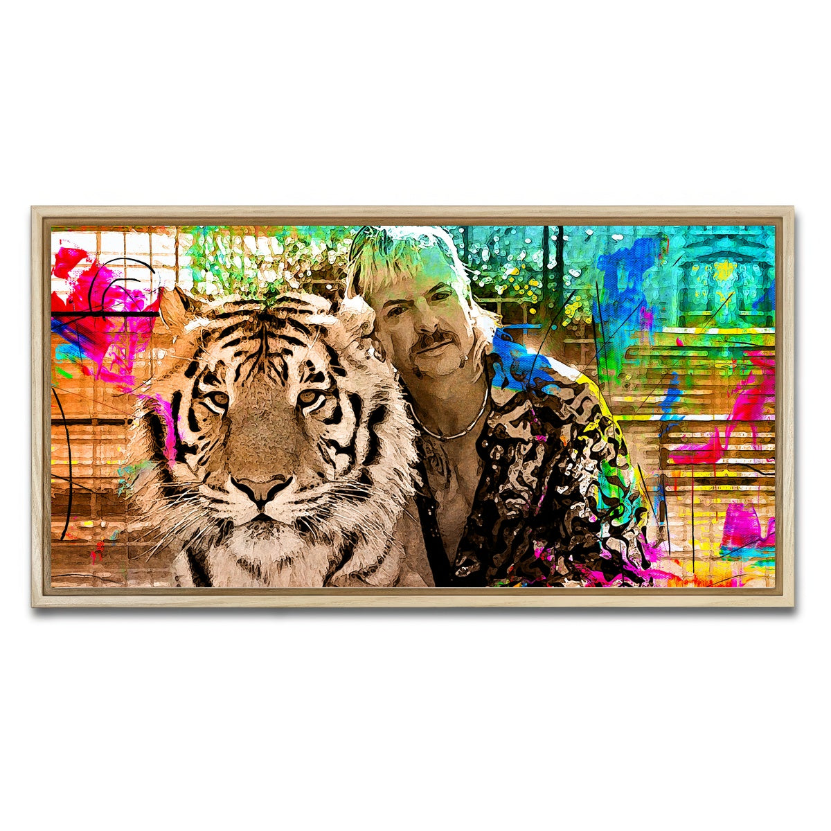 AUTO-MOCKUP WHITE | Tiger King | 1 Piece | Natural Framed Canvas | group=2x1