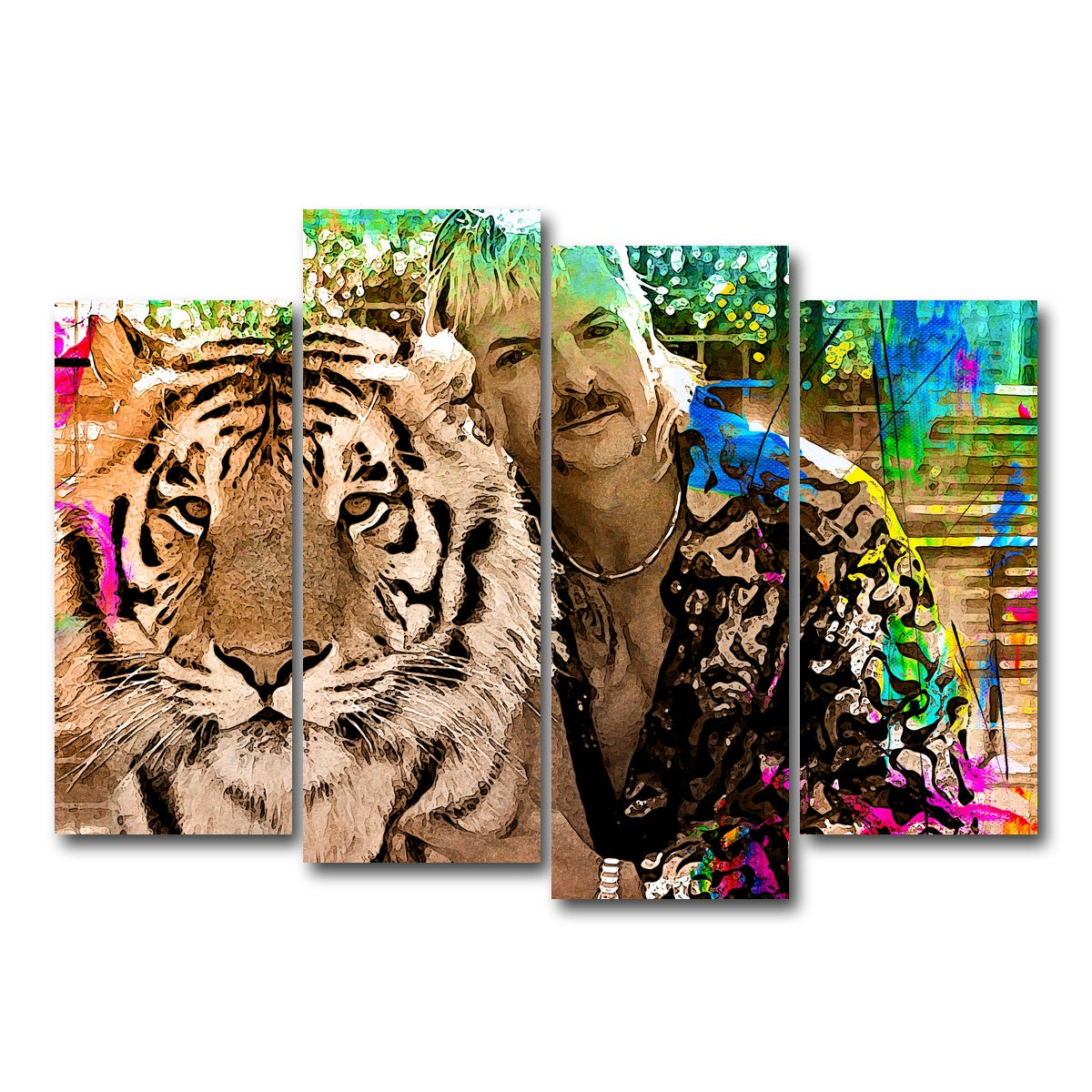 AUTO-MOCKUP WHITE | Tiger King | 4 Piece | Gallery Wrap Canvas | group=4_normal
