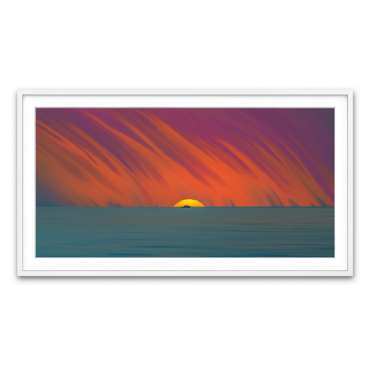 Framed Print 2x1 White