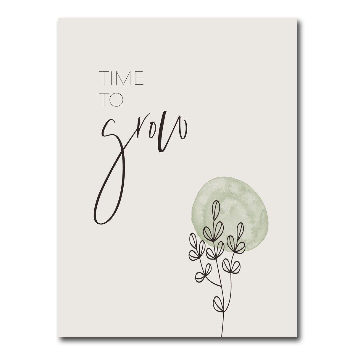 AUTO-MOCKUP WHITE | Time to grow | 1 Piece | Gallery Wrap Canvas | group=3x4