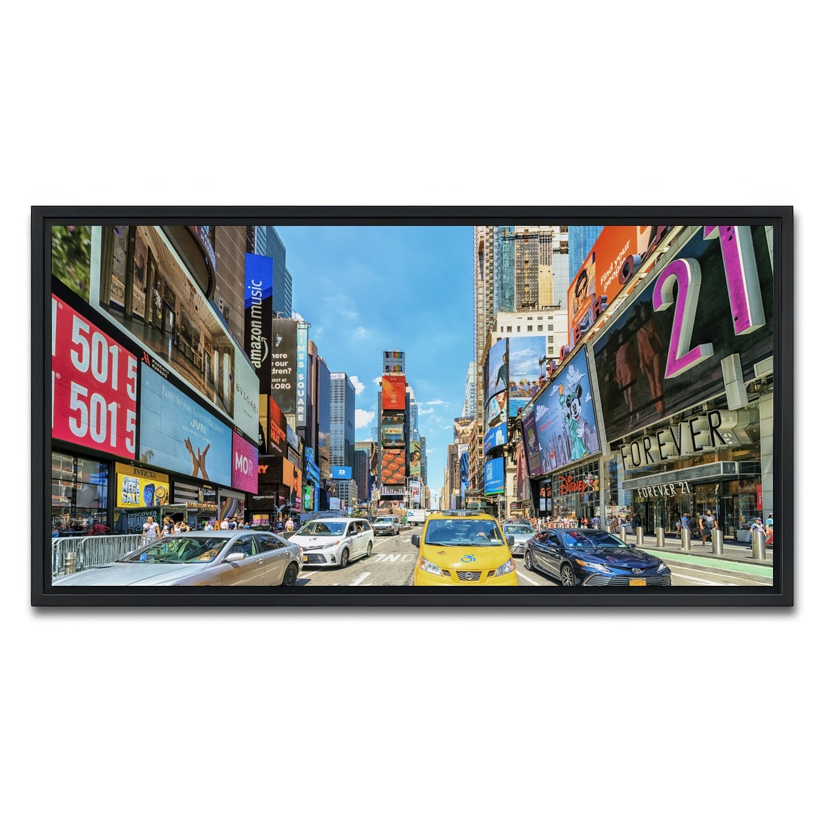 AUTO-MOCKUP WHITE | Times Square | 1 Piece | Black Framed Canvas | group=2x1