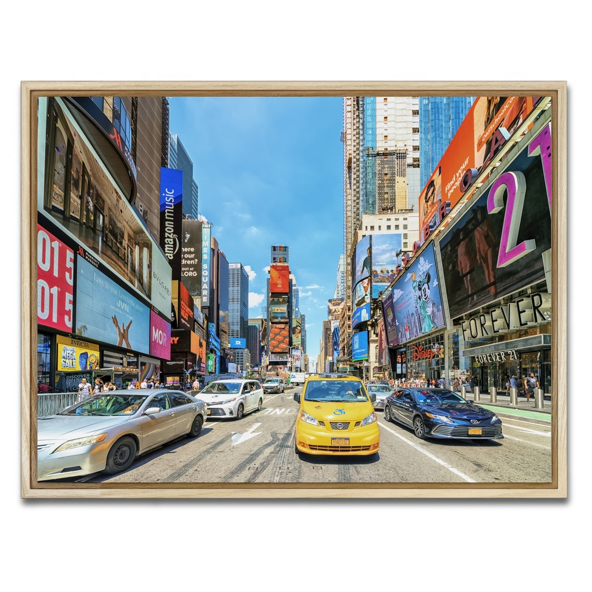 AUTO-MOCKUP WHITE | Times Square | 1 Piece | Natural Framed Canvas | group=4x3