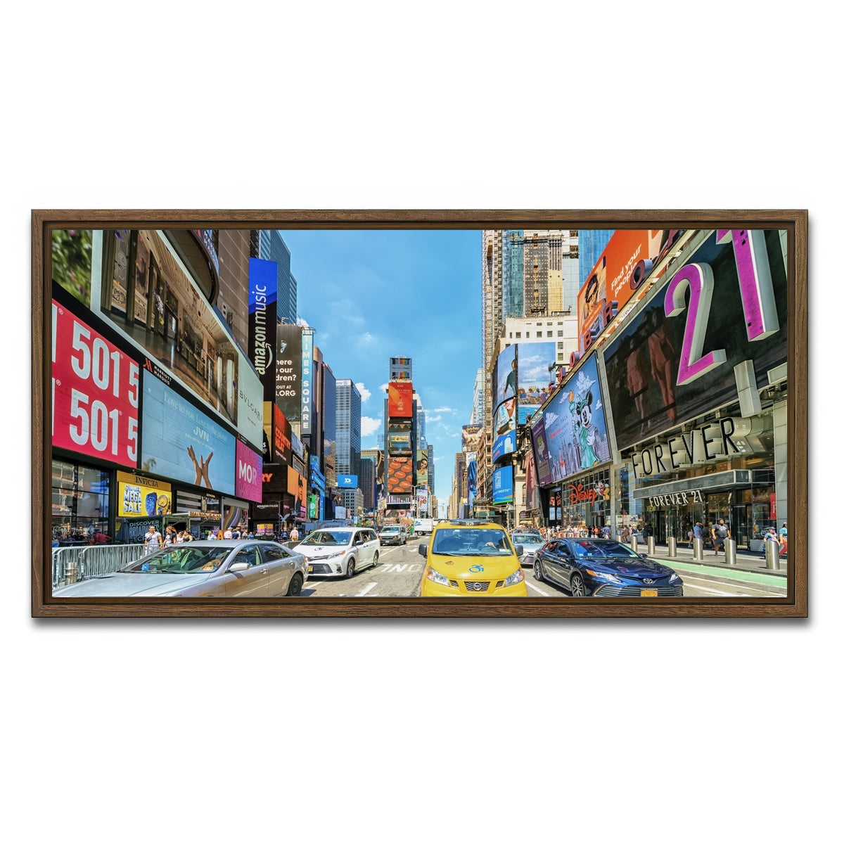 AUTO-MOCKUP WHITE | Times Square | 1 Piece | Walnut Framed Canvas | group=2x1