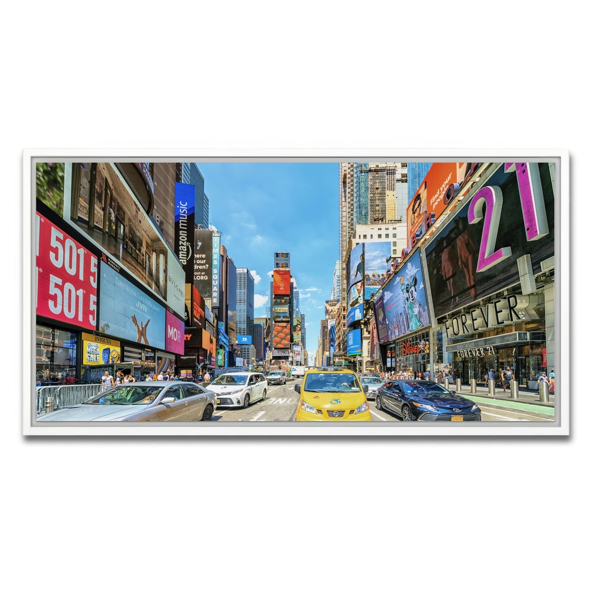 AUTO-MOCKUP WHITE | Times Square | 1 Piece | White Framed Canvas | group=2x1